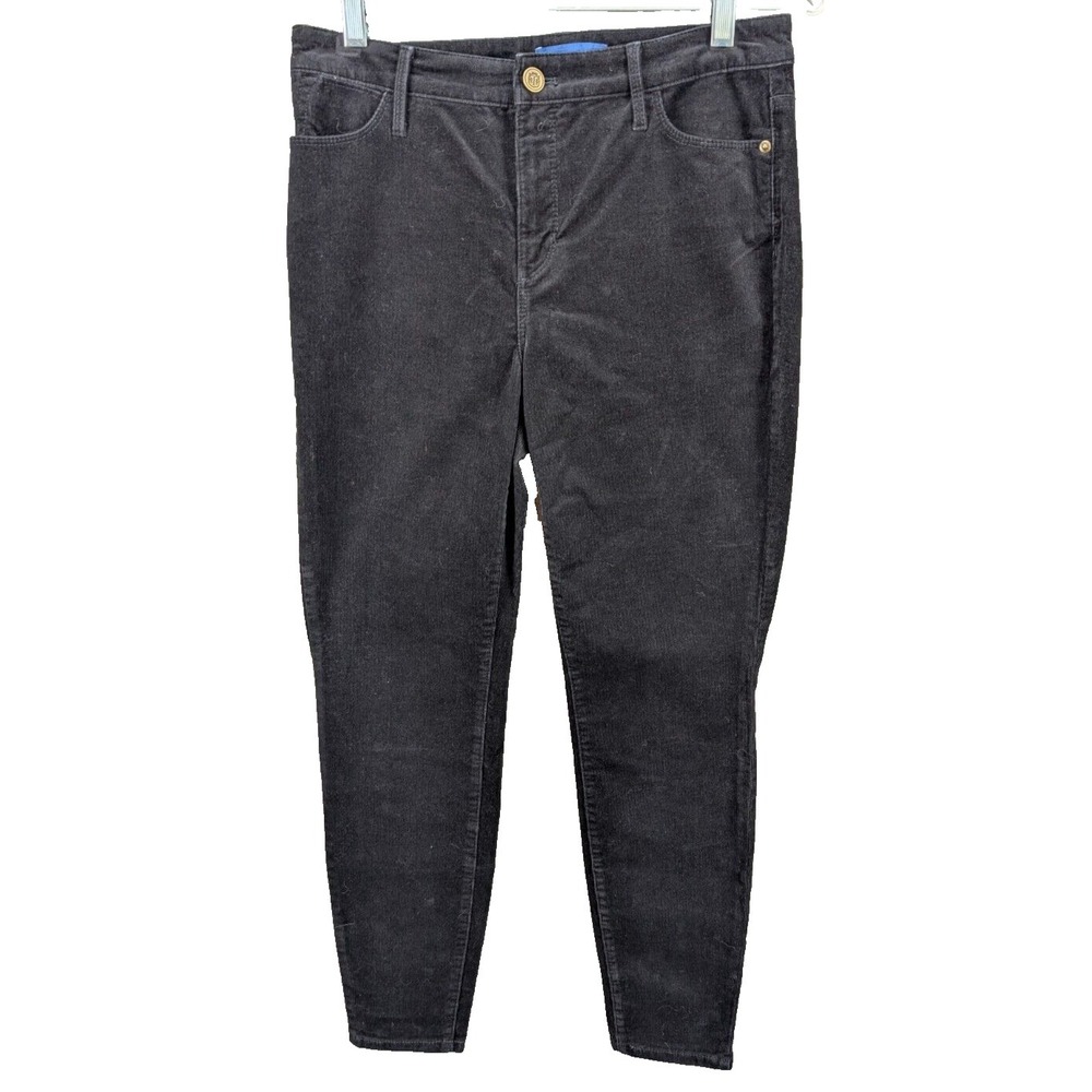 Talbots Skinny Jeans Women's 4P High‎ Waist Corduroy Ankle Cotton Stretch Black